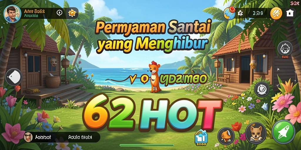 Tampilan gameplay 62HOT yang ceria dan penuh keseruan.