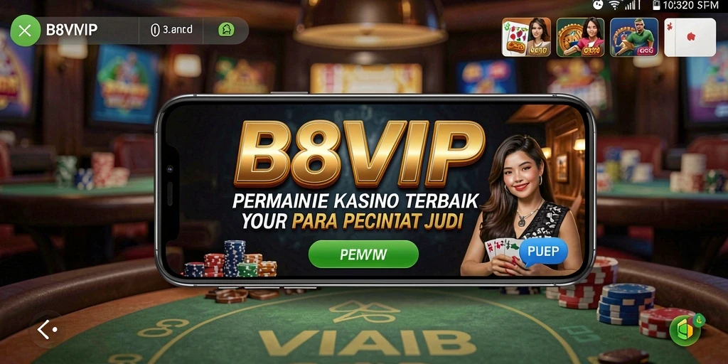 Screenshot B8VIP menunjukkan suasana permainan Kasino yang mendebarkan.