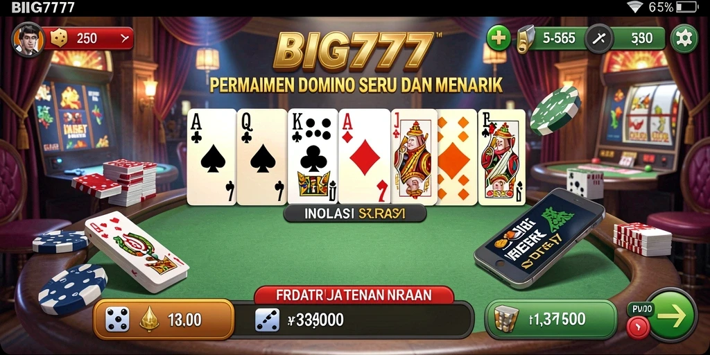 Tampilan gameplay Domino yang menawan di BIG777.