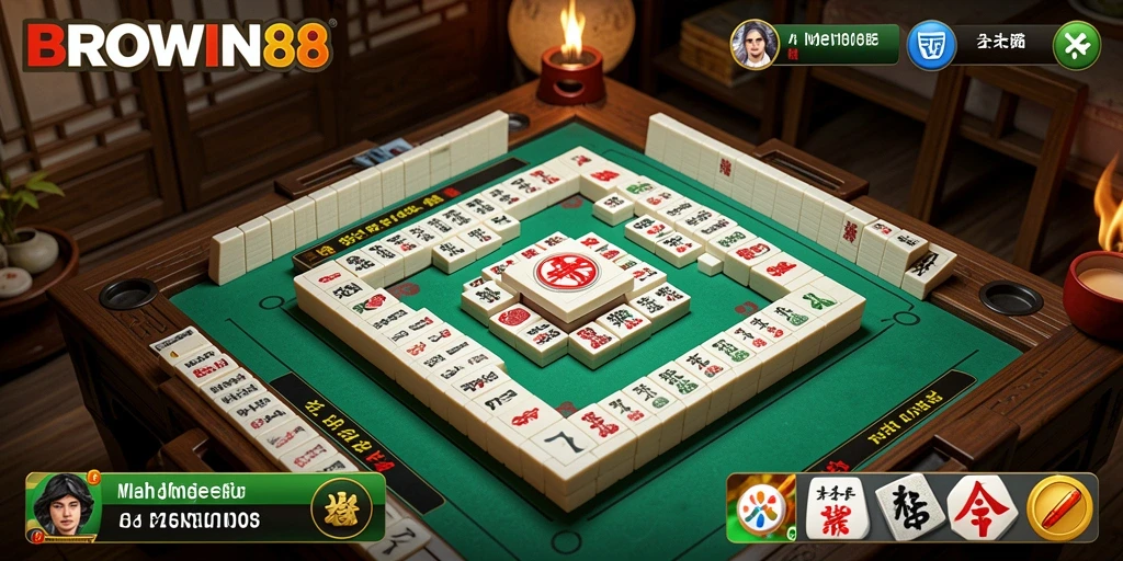 Tampilan gameplay BROWIN88 yang menawan dalam permainan Mahjong.