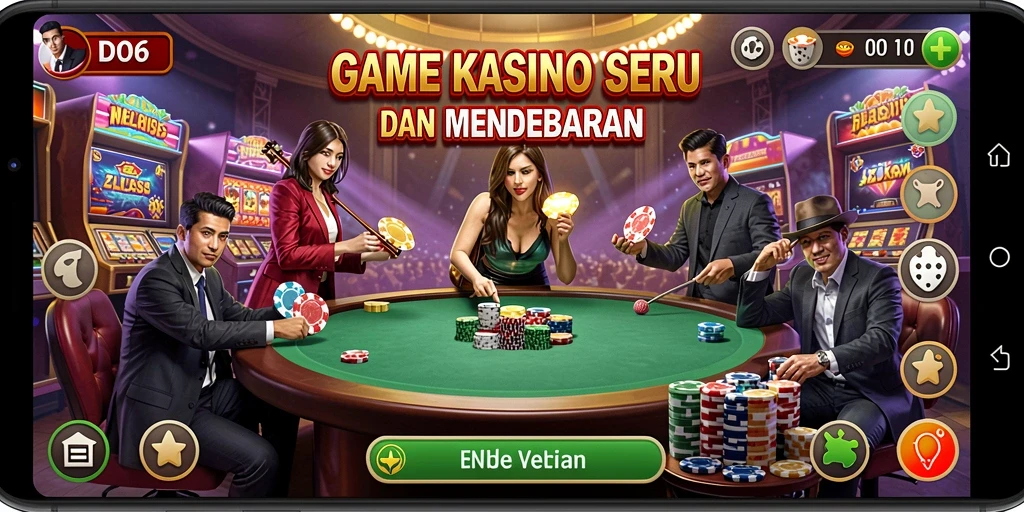 Tampilan gameplay seru di D06 dengan berbagai pilihan permainan Kasino.