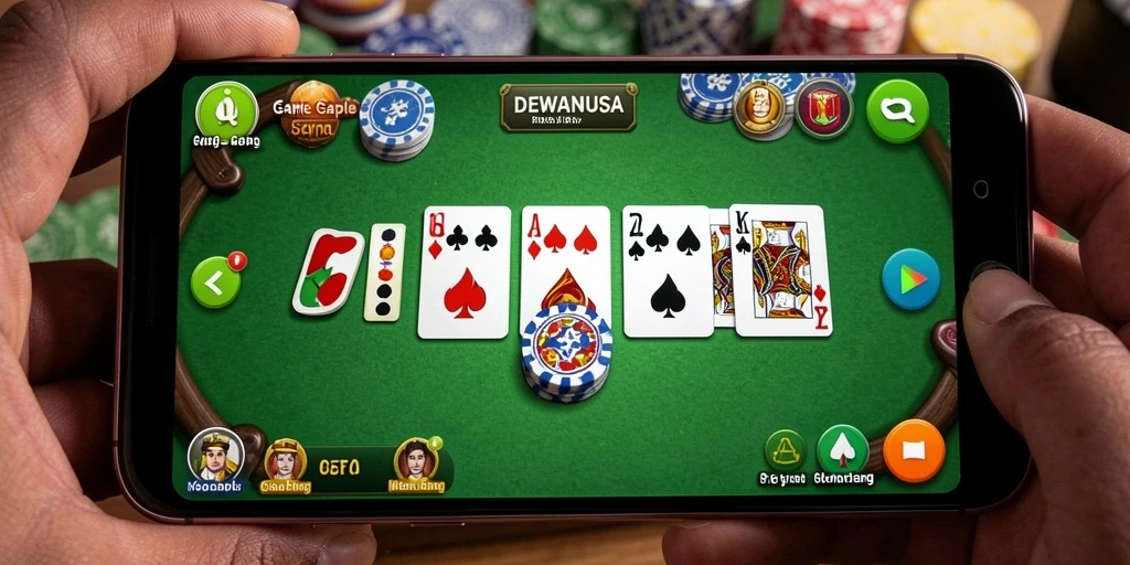 Screenshot gameplay DEWANUSA menampilkan suasana seru permainan Gaple.