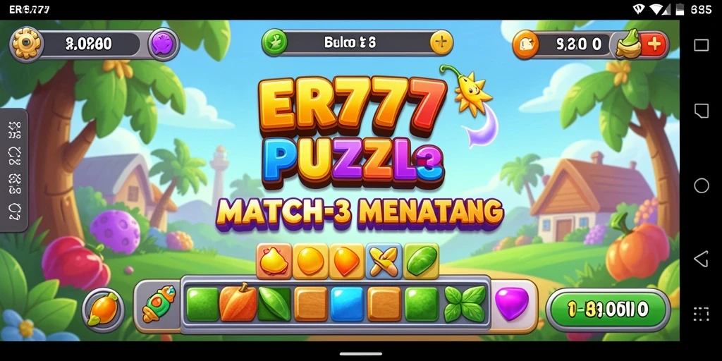 Tangkapan layar gameplay ER777 dengan objek berwarna-warni yang cocok.