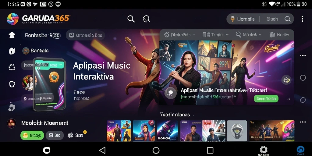 Screenshot GARUDA365 menunjukkan gameplay interaktif dengan musik yang menyenangkan.
