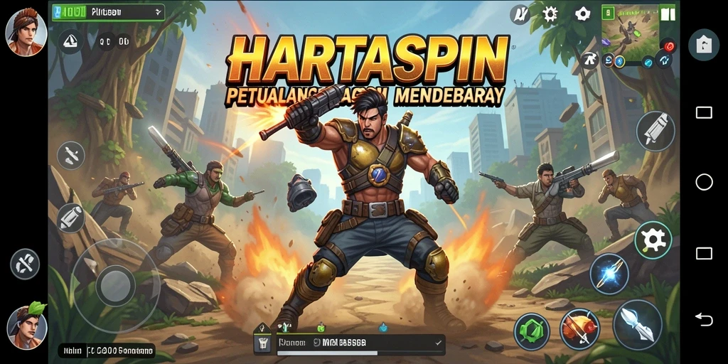 Tampilan gameplay menegangkan dan seru dari HARTASPIN.