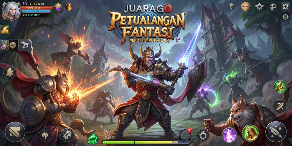Screenshot menunjukkan aksi pertempuran seru di JUARAGO.