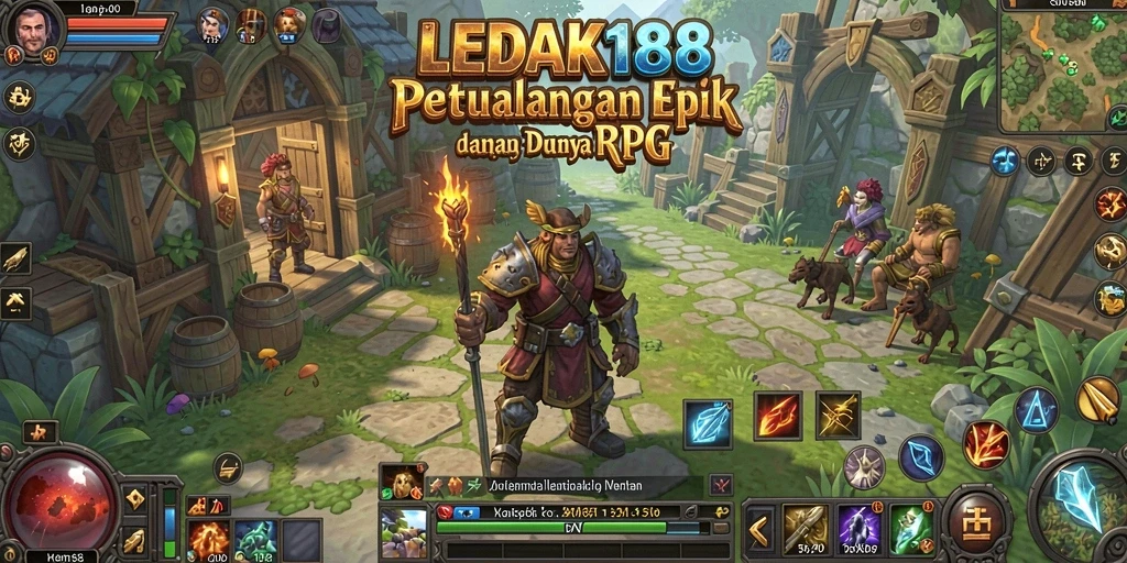 Tangkapan layar gameplay LEDAK188 menampilkan karakter yang sedang bertarung melawan monster.