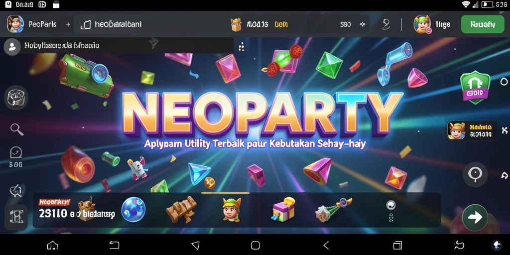 Tampilan utama NEOPARTY menampilkan daftar tugas dan pengingat.