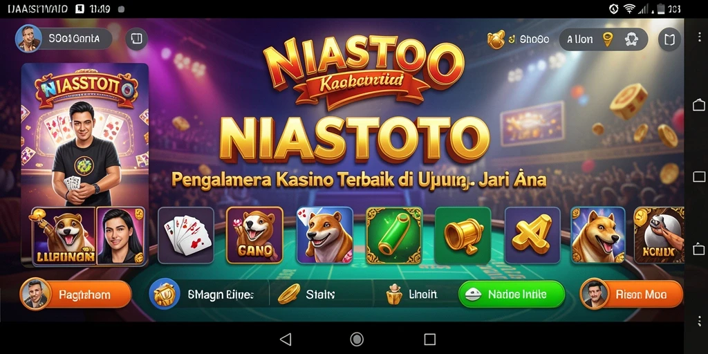 Screenshot gameplay NIASTOTO menampilkan suasana kasino yang mendebarkan.