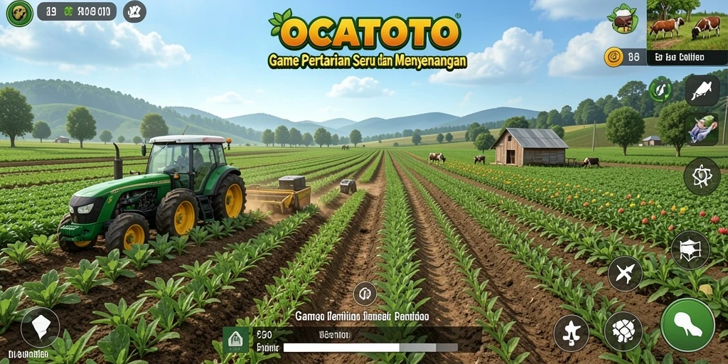 Tangkapan layar menunjukkan gameplay seru dalam bertani di OCATOTO.