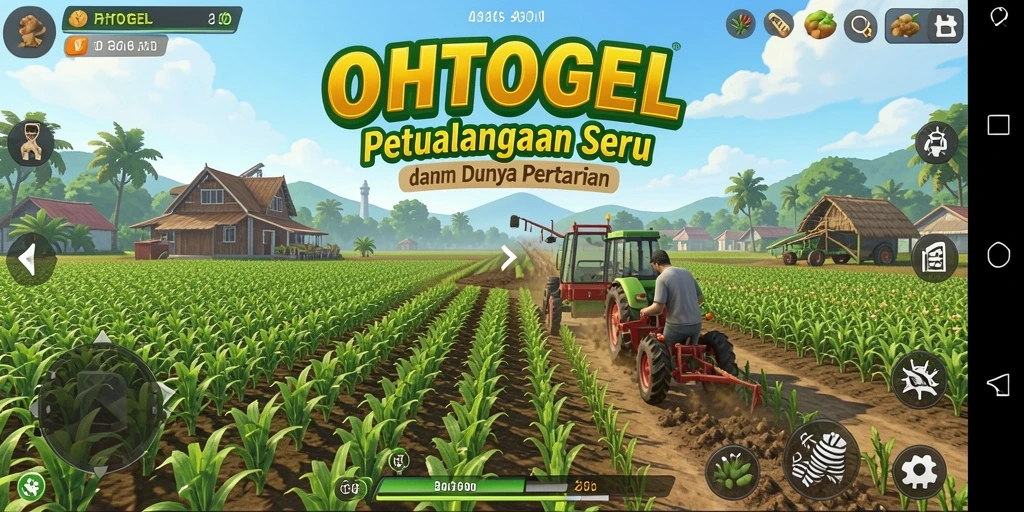 Screenshot gameplay <strong>OHTOGEL</strong> menampilkan aktivitas bertani yang menyenangkan.