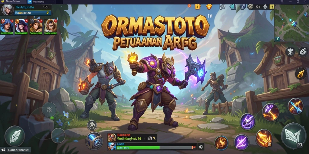 Screenshot gameplay ORMASTOTO menunjukkan pertempuran seru dan strategi dinamis.