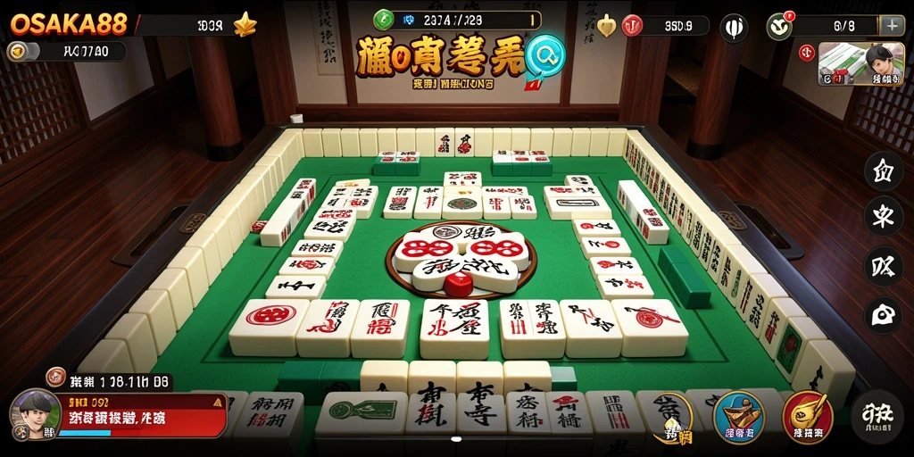 Tampilan gameplay OSAKA88 yang seru dan menantang di papan Mahjong.