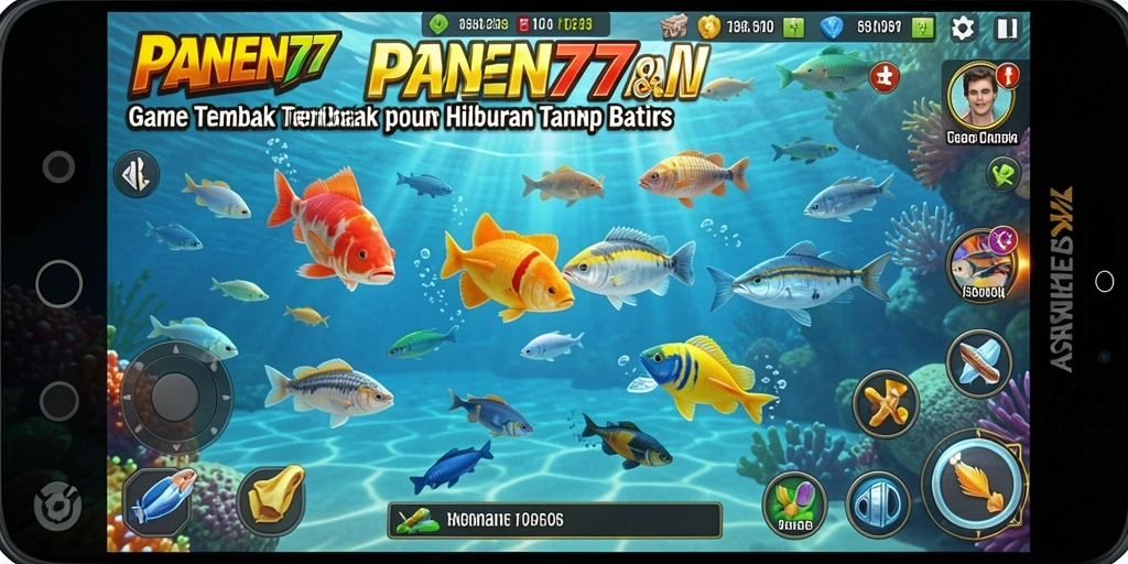 Tangkapan layar dari gameplay seru Tembak Ikan PANEN77.