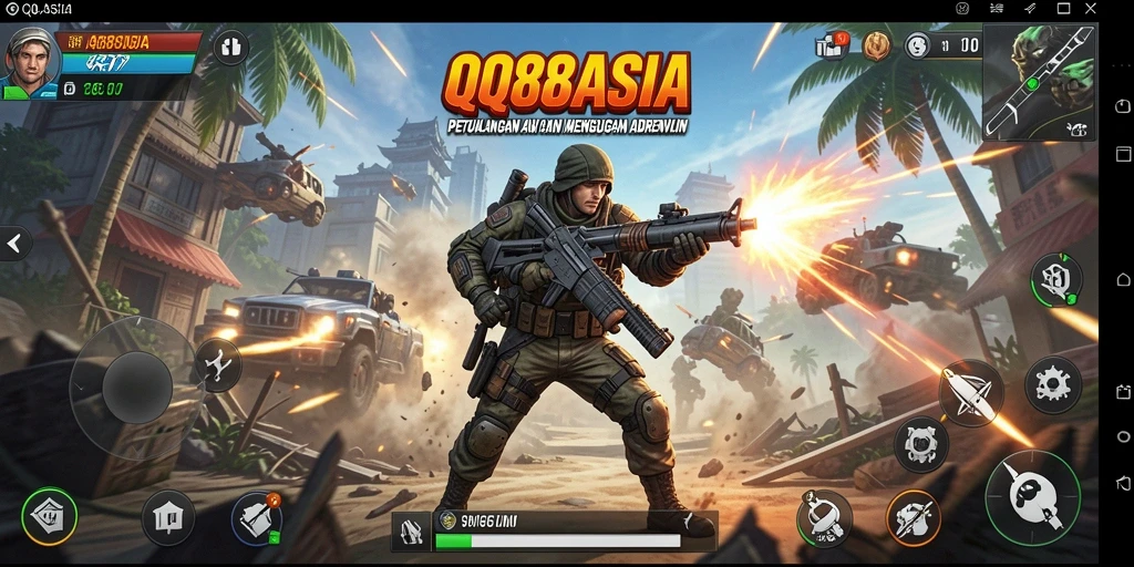 Screenshot gameplay QQ88ASIA menampilkan aksi seru dan intens.