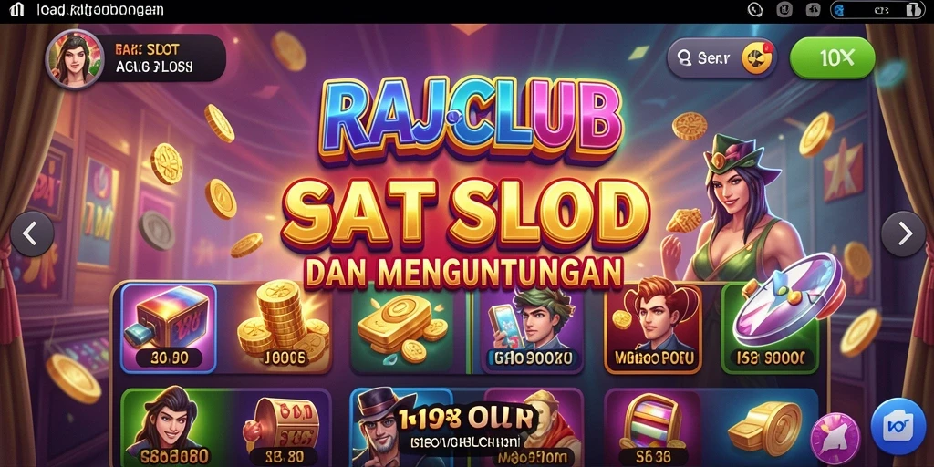 Tampilan gameplay seru RAJACLUB saat memutar gulungan slot.